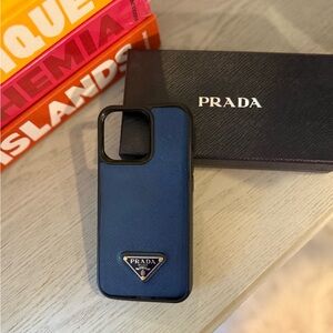 Prada Navy Blue iPhone 13 Pro Phone Case